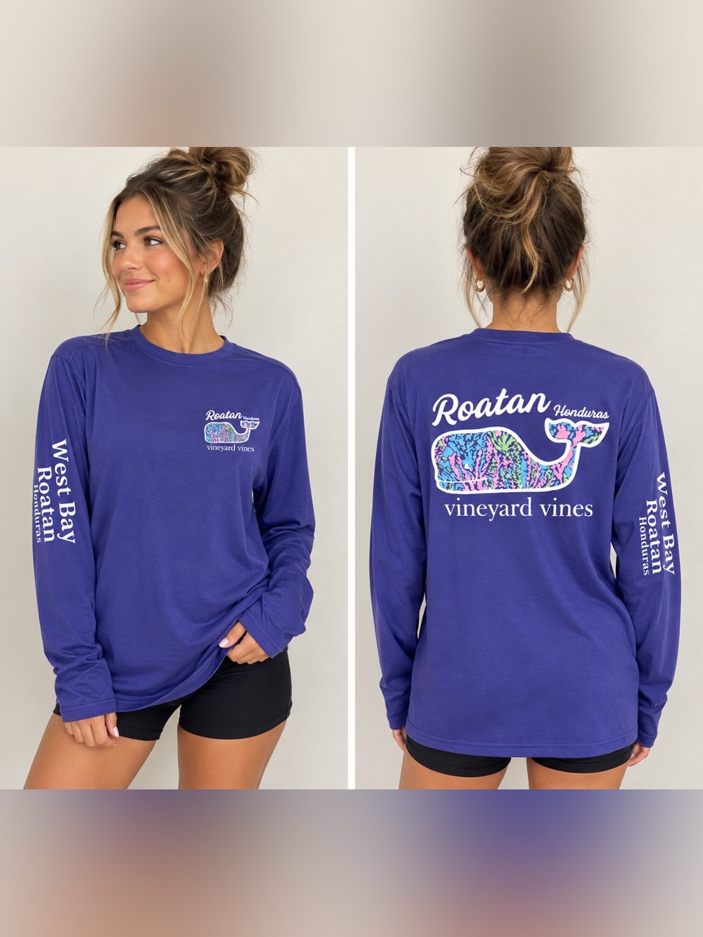 Vineyard Vines Purple Roatan Whale Long-Sleeve Swim Shirt
